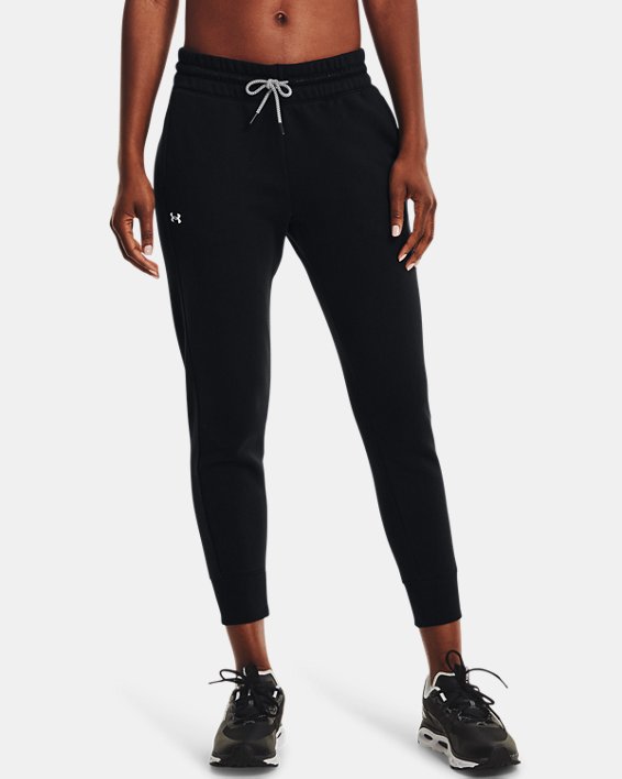 Women's UA Rival Fleece Mesh Pants, Black, pdpMainDesktop image number 0